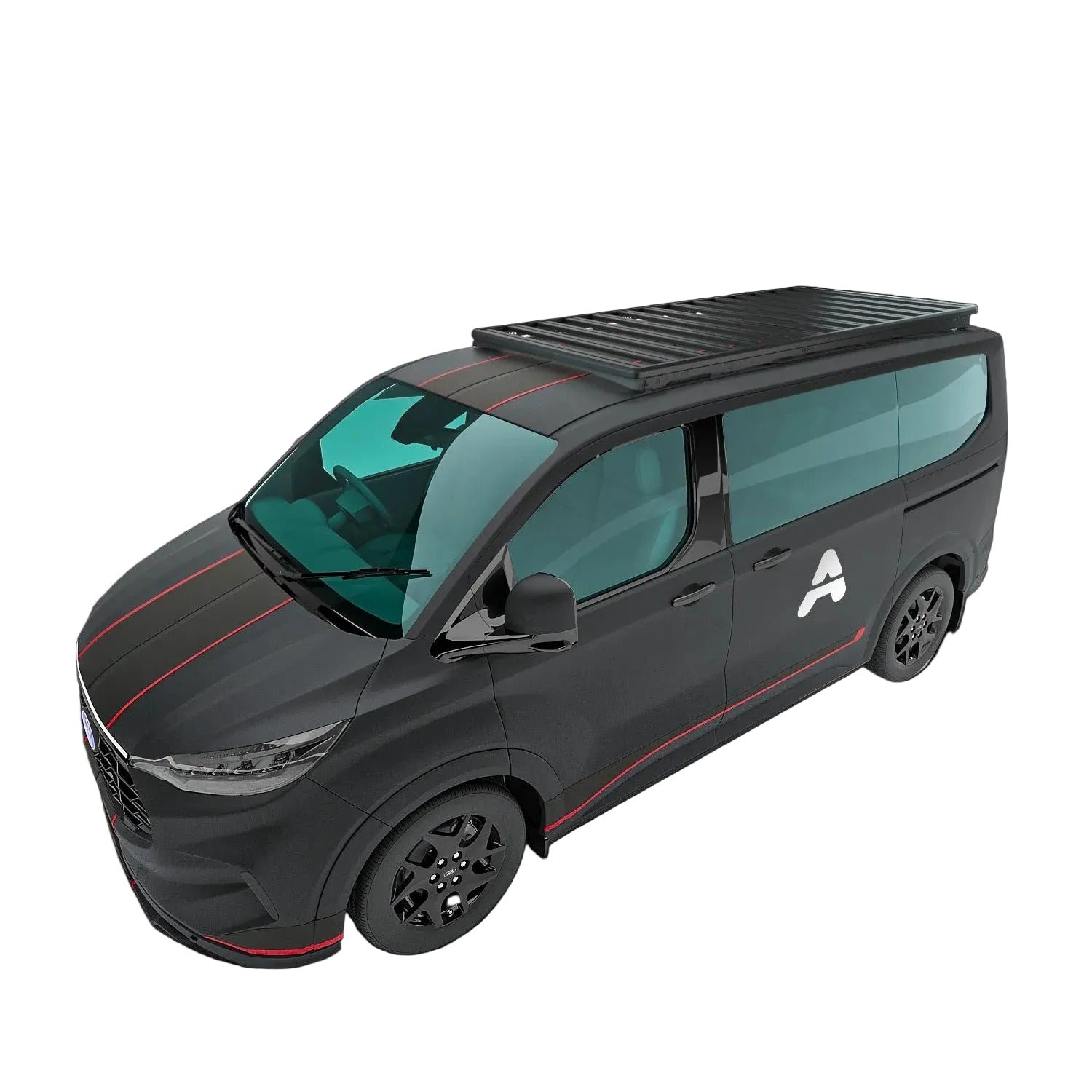Dachträger Ford Transit / Tourneo Custom V710 L1 (Copy) – montiert auf Fahrzeug, Gesamtansicht