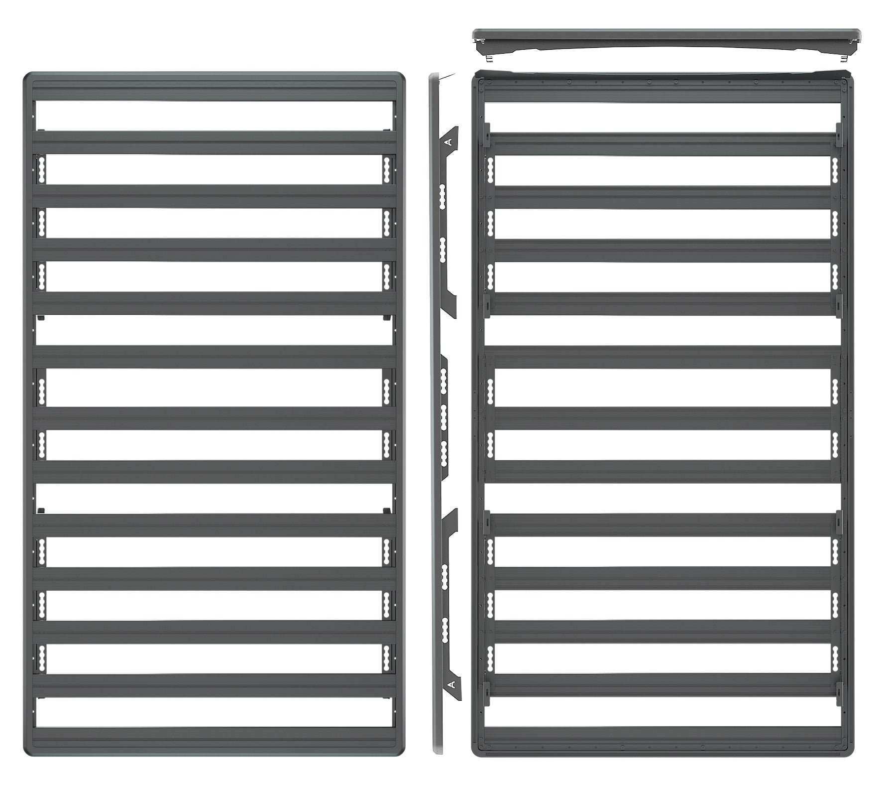 Dachträger Volkswagen Transporter T5/T6 SWB Airholder Breit / Wide Version – Draufsicht der Dachplattform